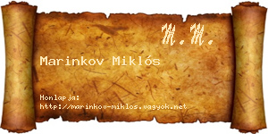 Marinkov Miklós névjegykártya